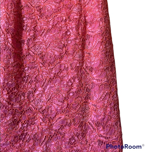 Carmen Marc Volvo pink beaded lace dress - Picture 4 of 7